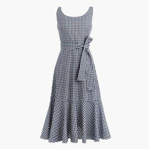 J. Crew Gingham Ruffle Hem Dress